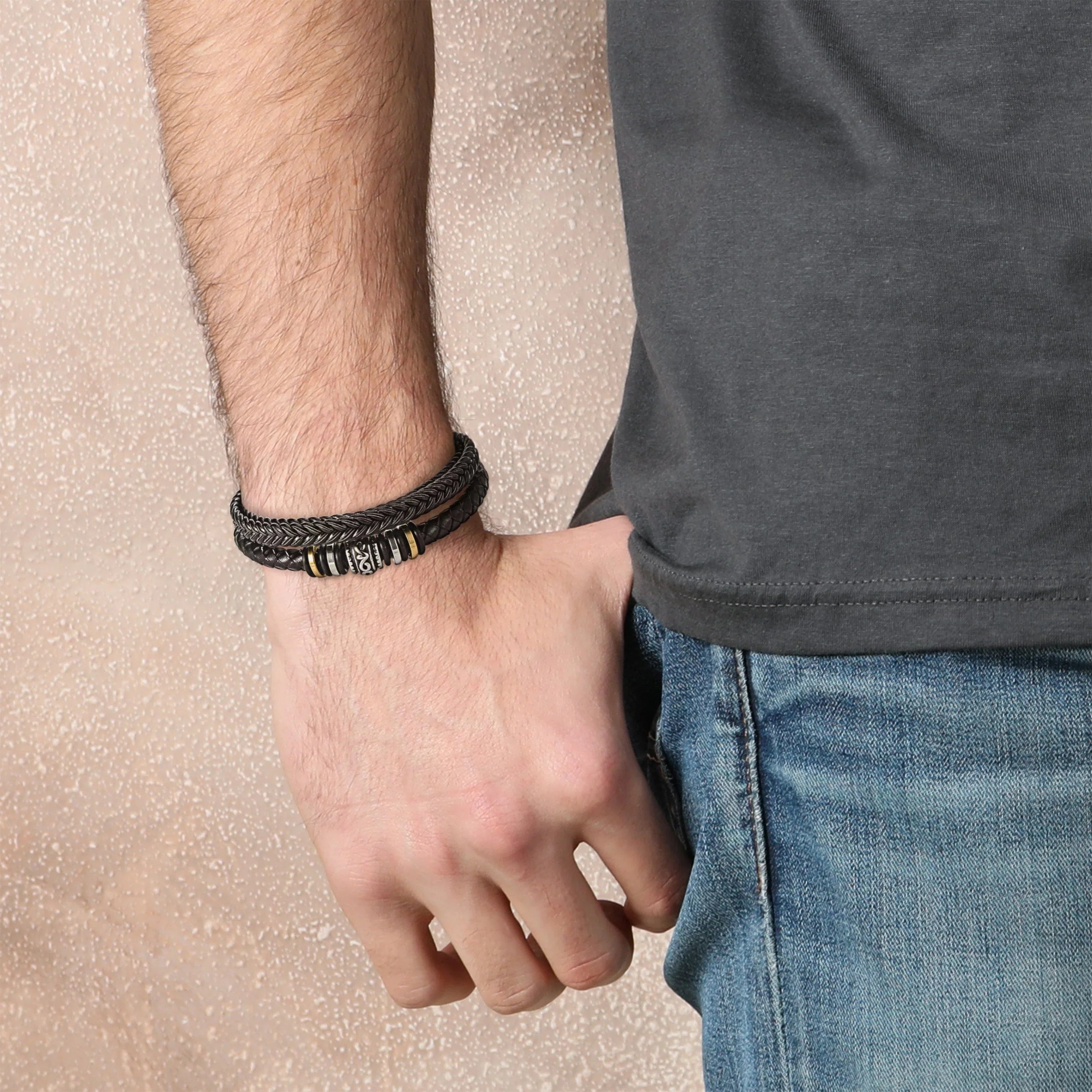 Aan Mijn Zoon - Geloof In Jezelf - Leren Armband