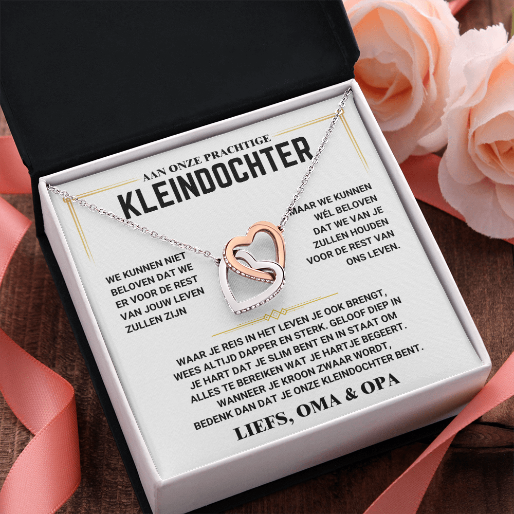 Aan mijn Kleindochter - Harten Ketting - Liefs Oma & Opa