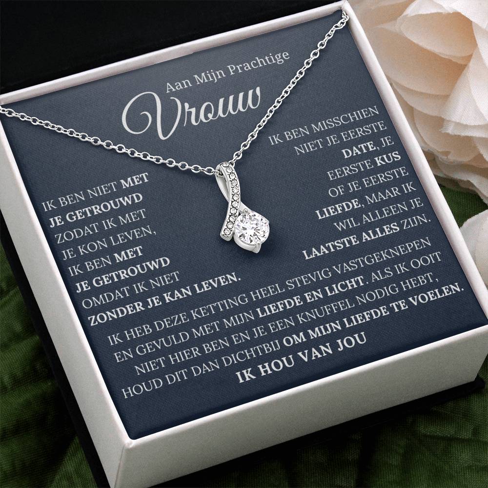 Aan Mijn Prachtige Vrouw - Houd dit dichtbij en voel mijn liefde - Alluring Schoonheid Ketting - CustomLove.nl