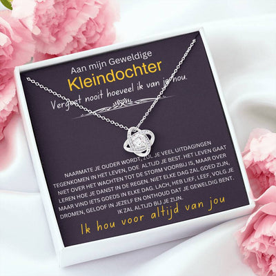 Aan Mijn Kleindochter - Vergeet Nooit Hoeveel Ik Van Je Hou - Love Knot Ketting