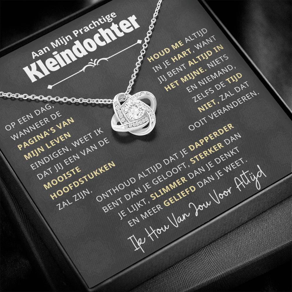 Aan Mijn Prachtige Kleindochter - Houd Me in Je Hart - Love Knot Ketting