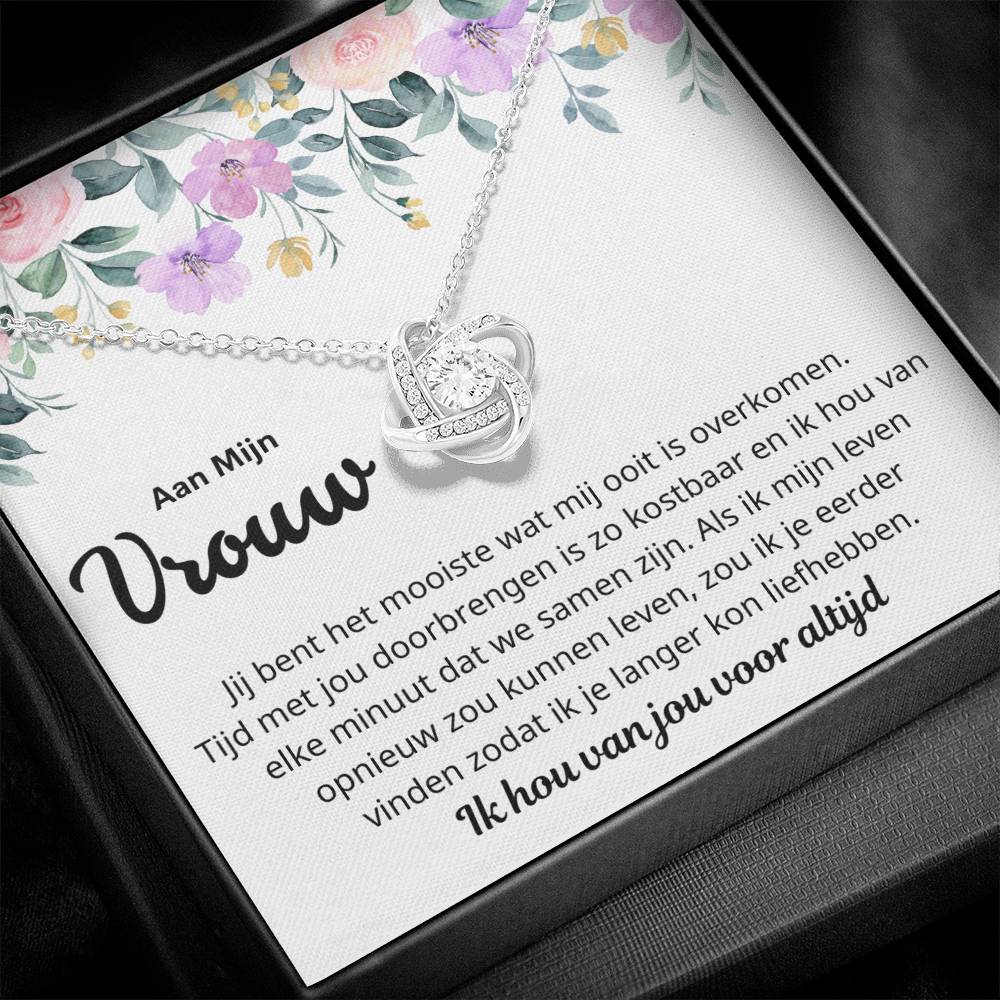 Aan Mijn Vrouw - Jij bent kostbaar- Love knot Ketting - CustomLove.nl