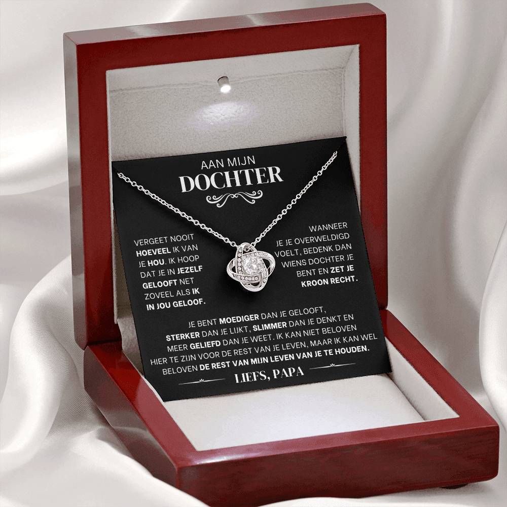 Aan Mijn Dochter - Love Knot Ketting - Liefs, Papa - CustomLove.nl