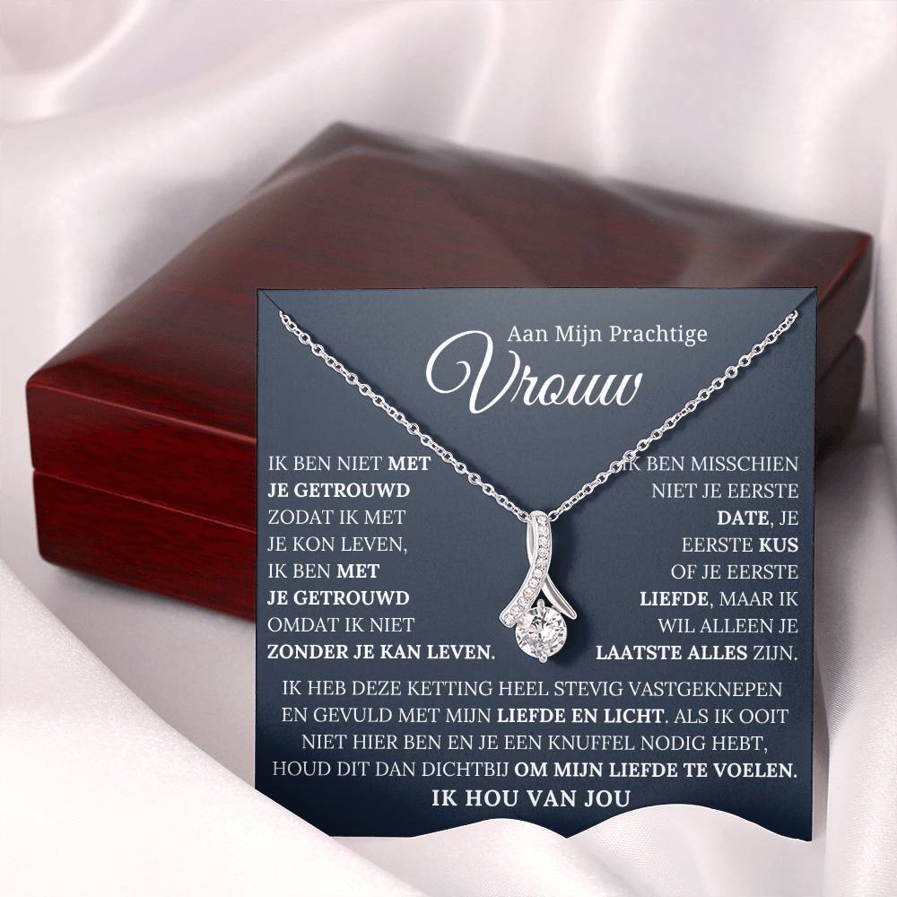 Aan Mijn Prachtige Vrouw - Houd dit dichtbij en voel mijn liefde - Alluring Schoonheid Ketting - CustomLove.nl