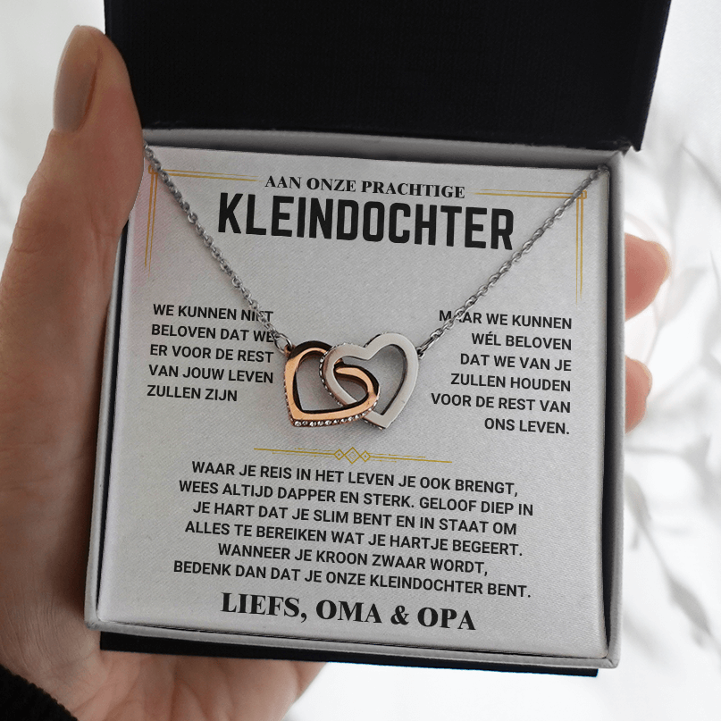 Aan mijn Kleindochter - Harten Ketting - Liefs Oma & Opa