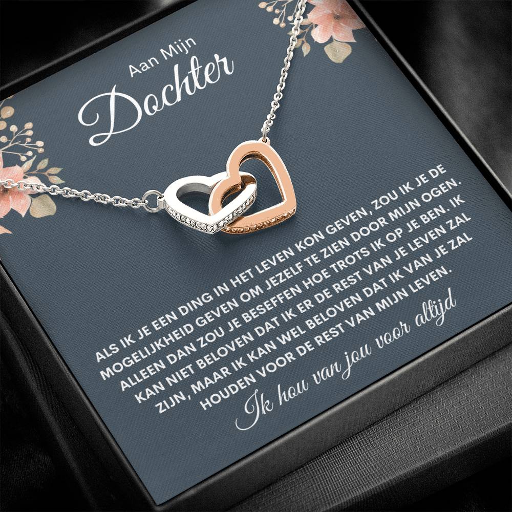 Aan Mijn Dochter - Ik ben trots op je - Harten ketting - CustomLove.nl
