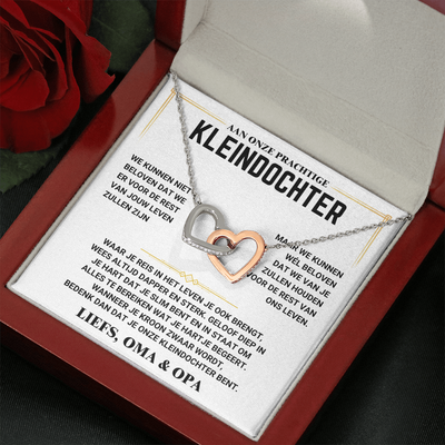 Aan mijn Kleindochter - Harten Ketting - Liefs Oma & Opa