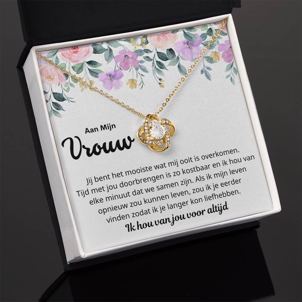 Aan Mijn Vrouw - Jij bent kostbaar- Love knot Ketting - CustomLove.nl