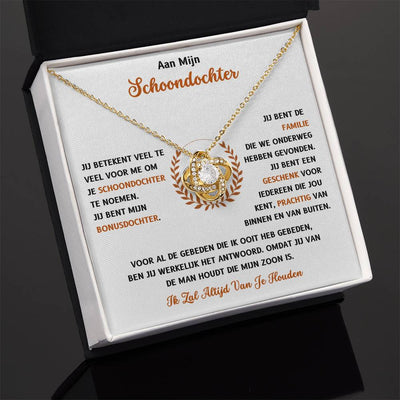 Aan Mijn Schoondochter - Jij Bent Een Geschenk Voor Ons - Love Knot Ketting