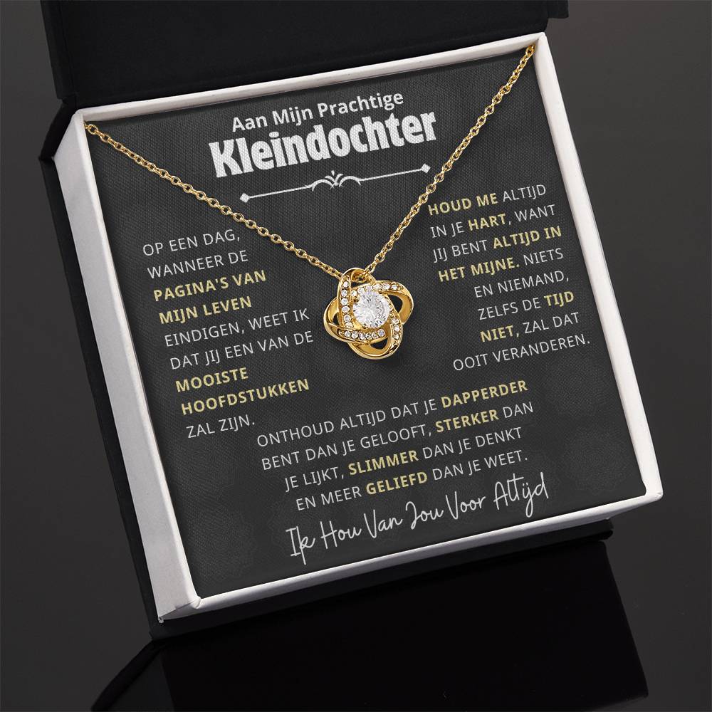 Aan Mijn Prachtige Kleindochter - Houd Me in Je Hart - Love Knot Ketting