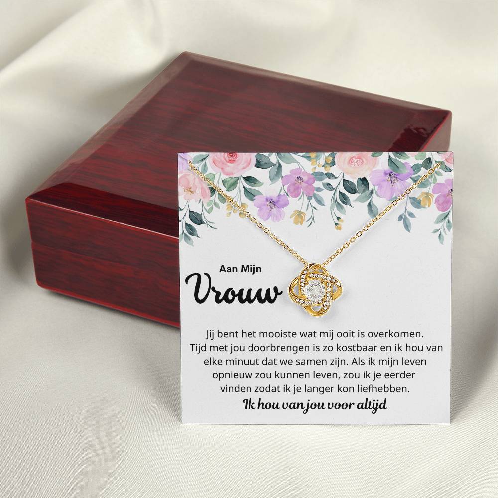 Aan Mijn Vrouw - Jij bent kostbaar- Love knot Ketting - CustomLove.nl