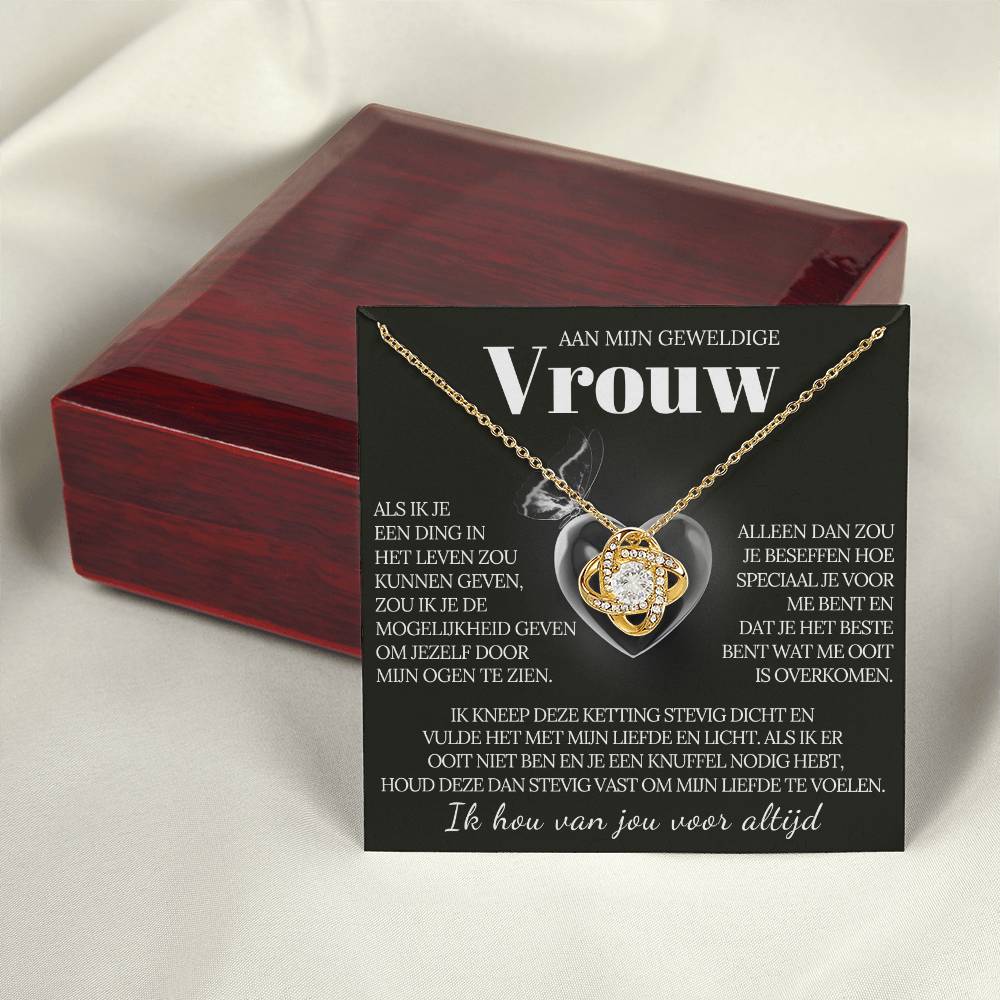 Aan Mijn Vrouw - Ik hou van jou voor altijd - Love knot ketting