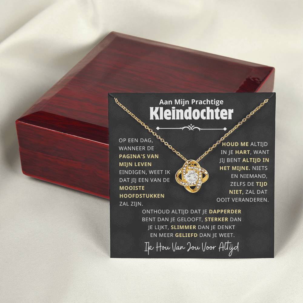 Aan Mijn Prachtige Kleindochter - Houd Me in Je Hart - Love Knot Ketting