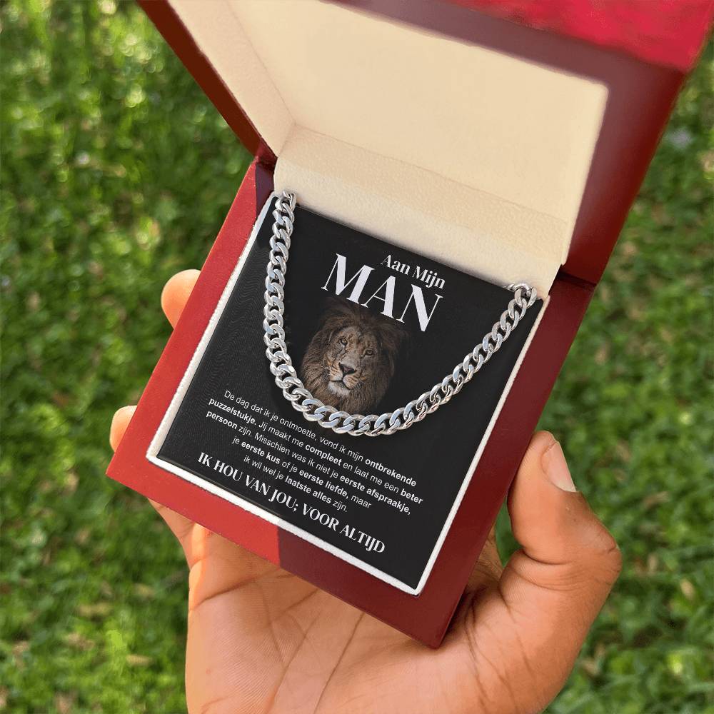 Aan Mijn Man - Ik Hou Van Jou; Voor Altijd - Cuban Chain - CustomLove.nl