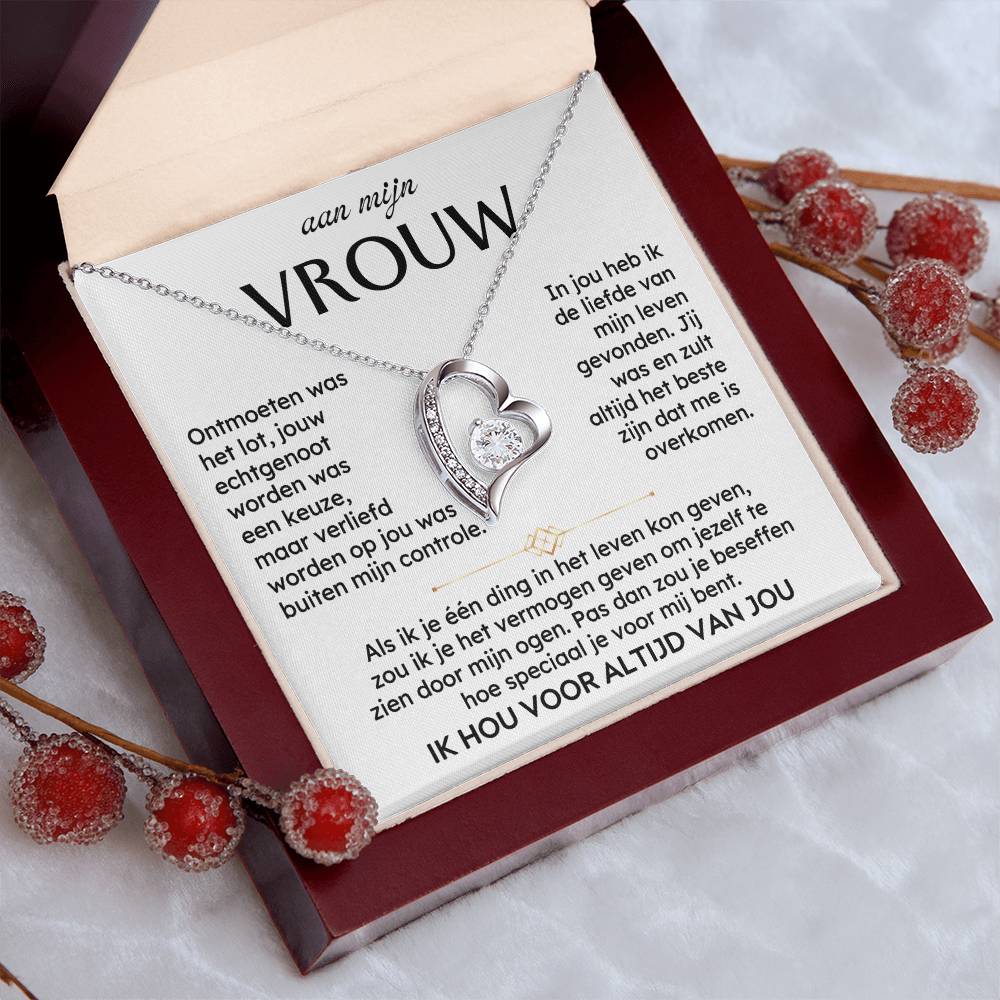 Aan Mijn Vrouw - Ik hou altijd en voor altijd van jou - Hart ketting - CustomLove.nl