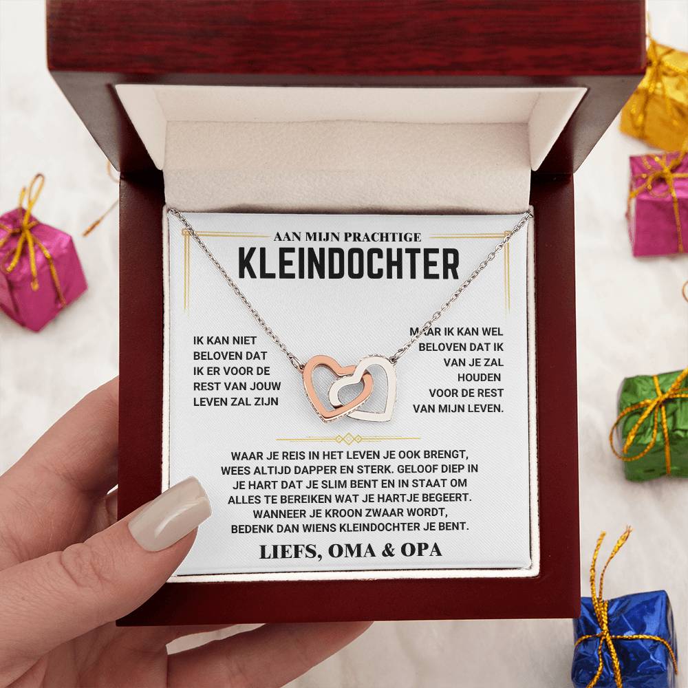 Aan mijn Kleindochter - Harten Ketting - Liefs Oma & Opa