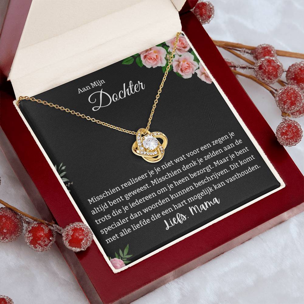 Aan Mijn Dochter - Jij bent een zegen - Love Knot Ketting - CustomLove.nl