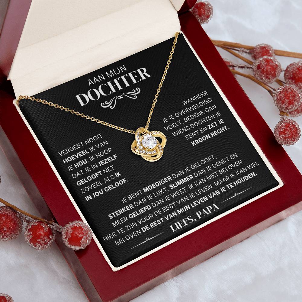 Aan Mijn Dochter - Love Knot Ketting - Liefs, Papa - CustomLove.nl