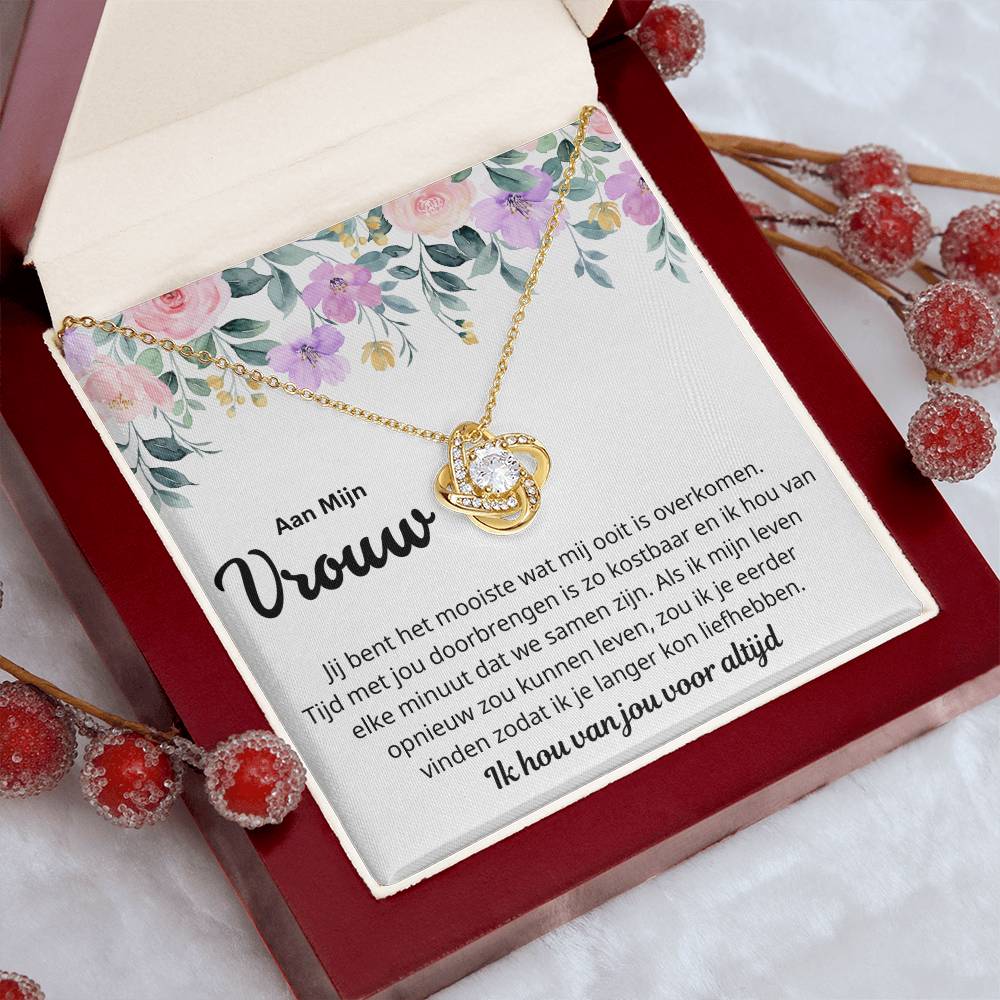 Aan Mijn Vrouw - Jij bent kostbaar- Love knot Ketting - CustomLove.nl