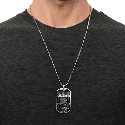 Aan mijn zoon - Blijf Sterk, Wees Zelfverzekerd - Luxe Dog Tag Ketting