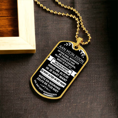 Aan mijn zoon - Mijn Mooiste Hoofdstuk - Luxe Dog Tag Ketting