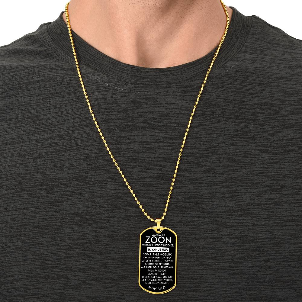 Aan mijn zoon - Mijn Alles - Luxe Dog Tag Ketting