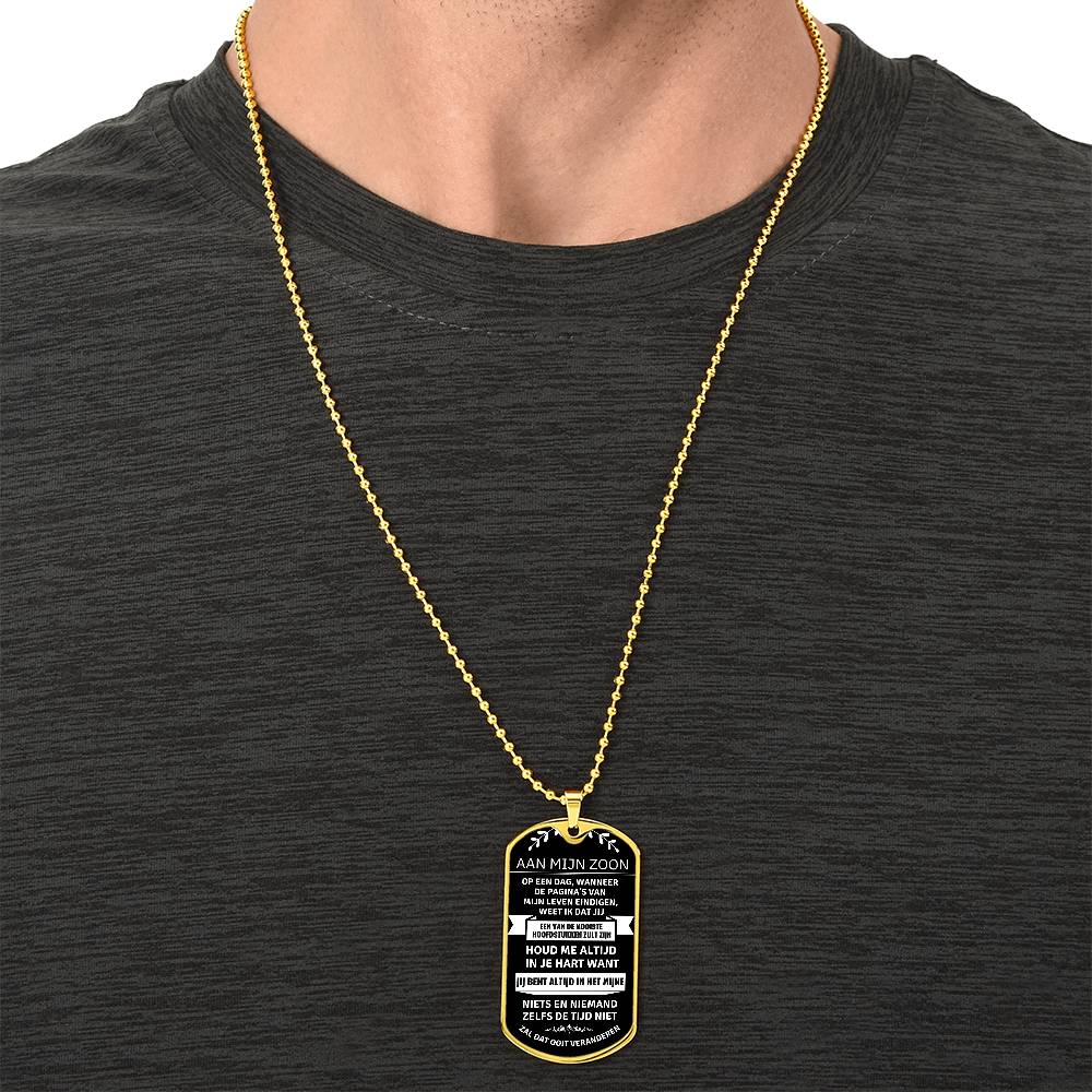 Aan mijn zoon - Mijn Mooiste Hoofdstuk - Luxe Dog Tag Ketting