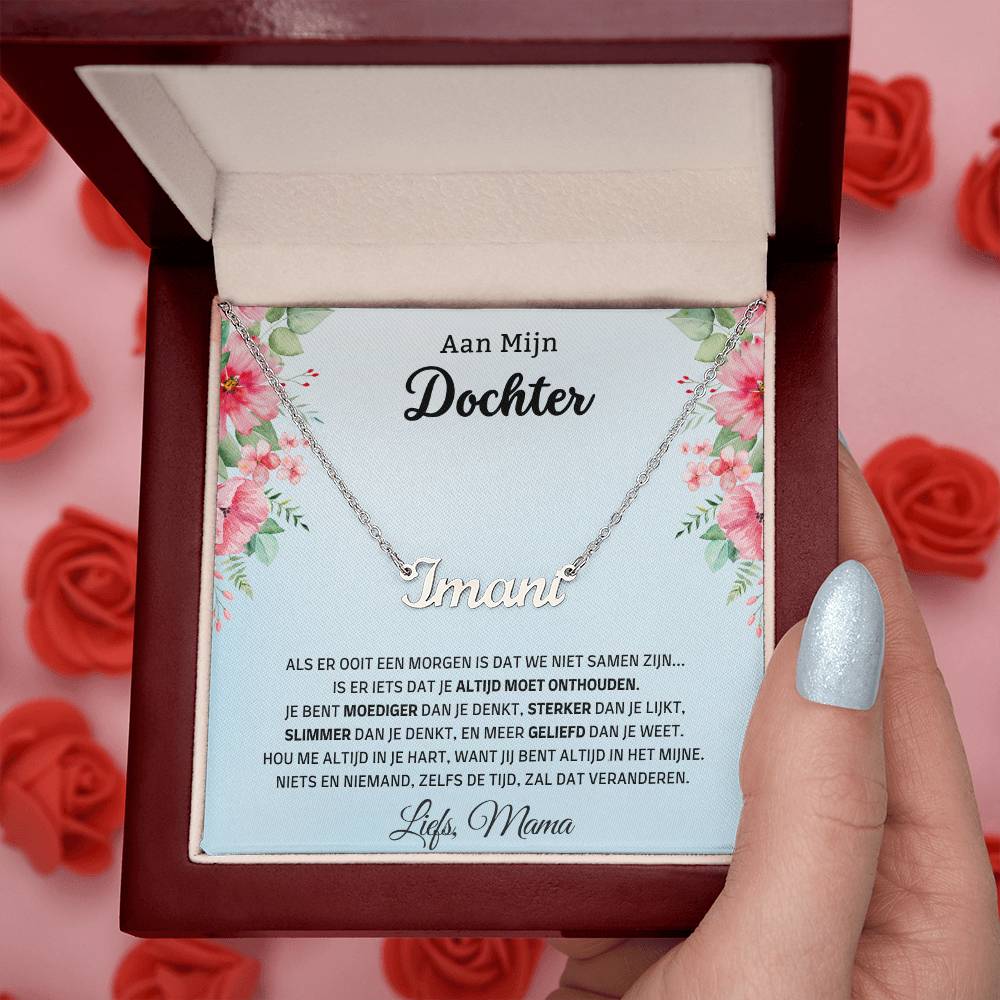 Aan Mijn Dochter - Hou me altijd in je hart - Gepersonaliseerde Naam Ketting