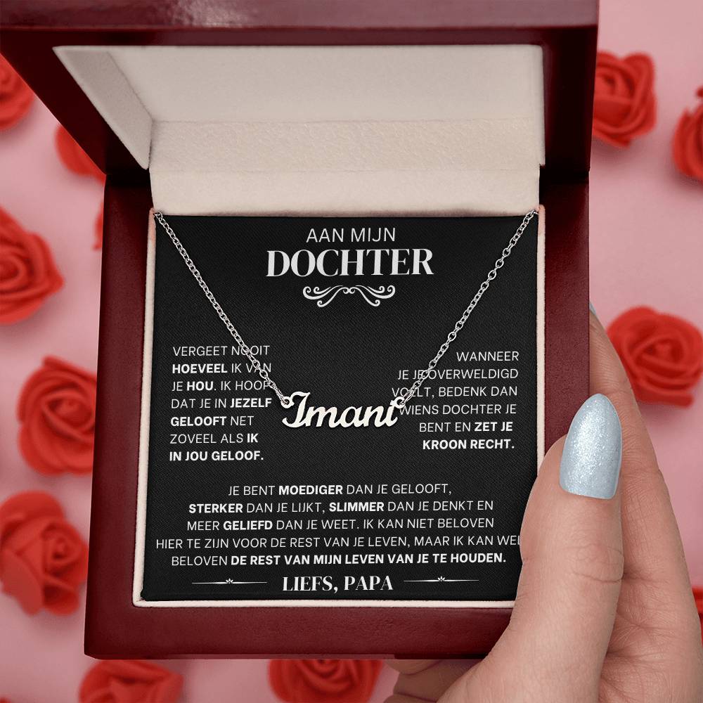 Aan Mijn Dochter - Ik geloof in jou - Gepersonaliseerde Naam Ketting