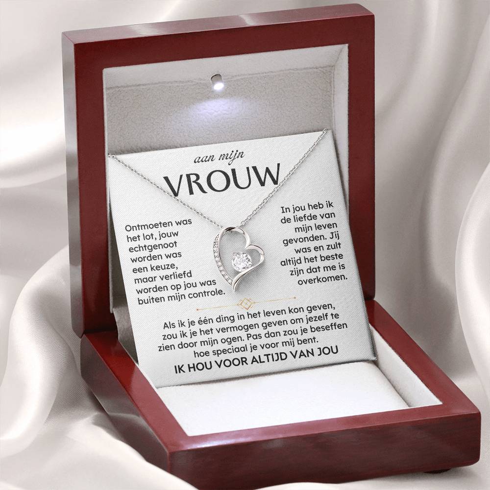 Aan Mijn Vrouw - Ik hou altijd en voor altijd van jou - Hart ketting - CustomLove.nl