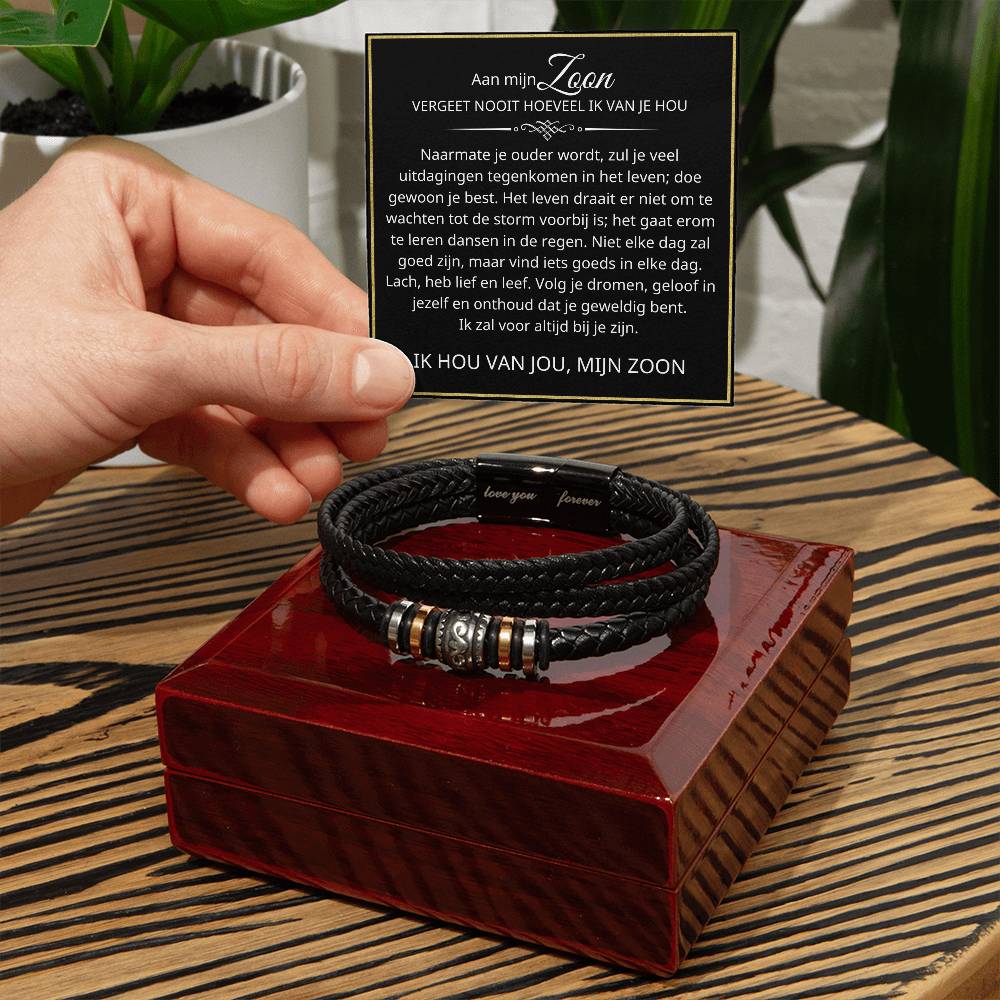 Aan mijn zoon - Volg je dromen - Leren Armband - CustomLove.nl