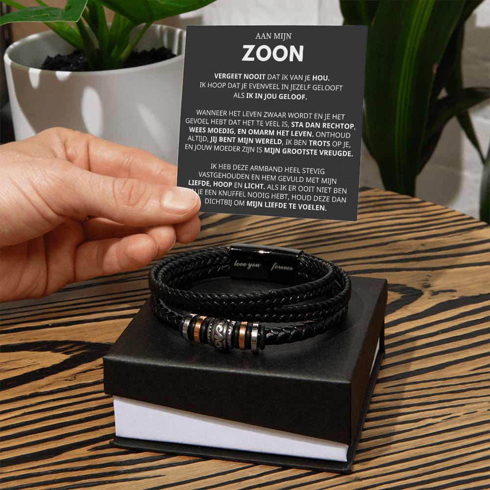 Aan Mijn Zoon - Geloof In Jezelf - Leren Armband - CustomLove.nl