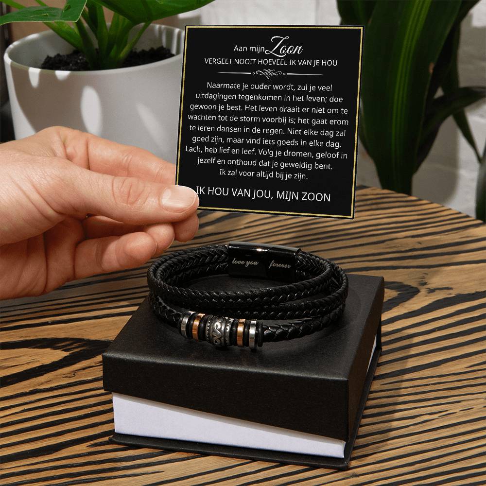 Aan mijn zoon - Volg je dromen - Leren Armband - CustomLove.nl