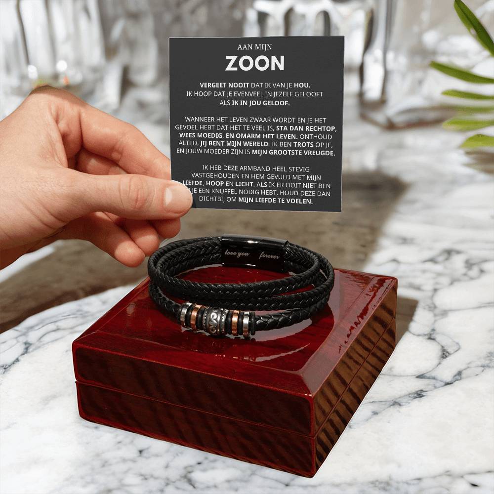 Aan Mijn Zoon - Geloof In Jezelf - Leren Armband - CustomLove.nl
