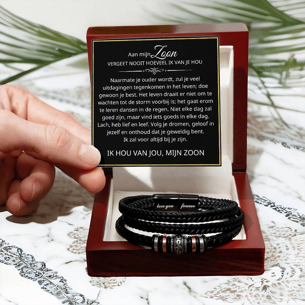Aan mijn zoon - Volg je dromen - Leren Armband - CustomLove.nl