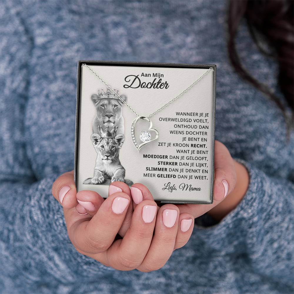 Aan Mijn Dochter - Je bent moediger, sterker, slimmer en geliefd - Hart ketting - CustomLove.nl