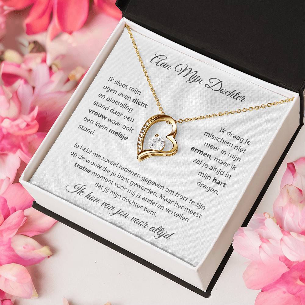 Aan Mijn Dochter - Ik Ben Trots Op Je - Hart Ketting - CustomLove.nl
