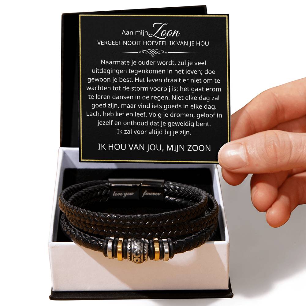 Aan mijn zoon - Volg je dromen - Leren Armband - CustomLove.nl