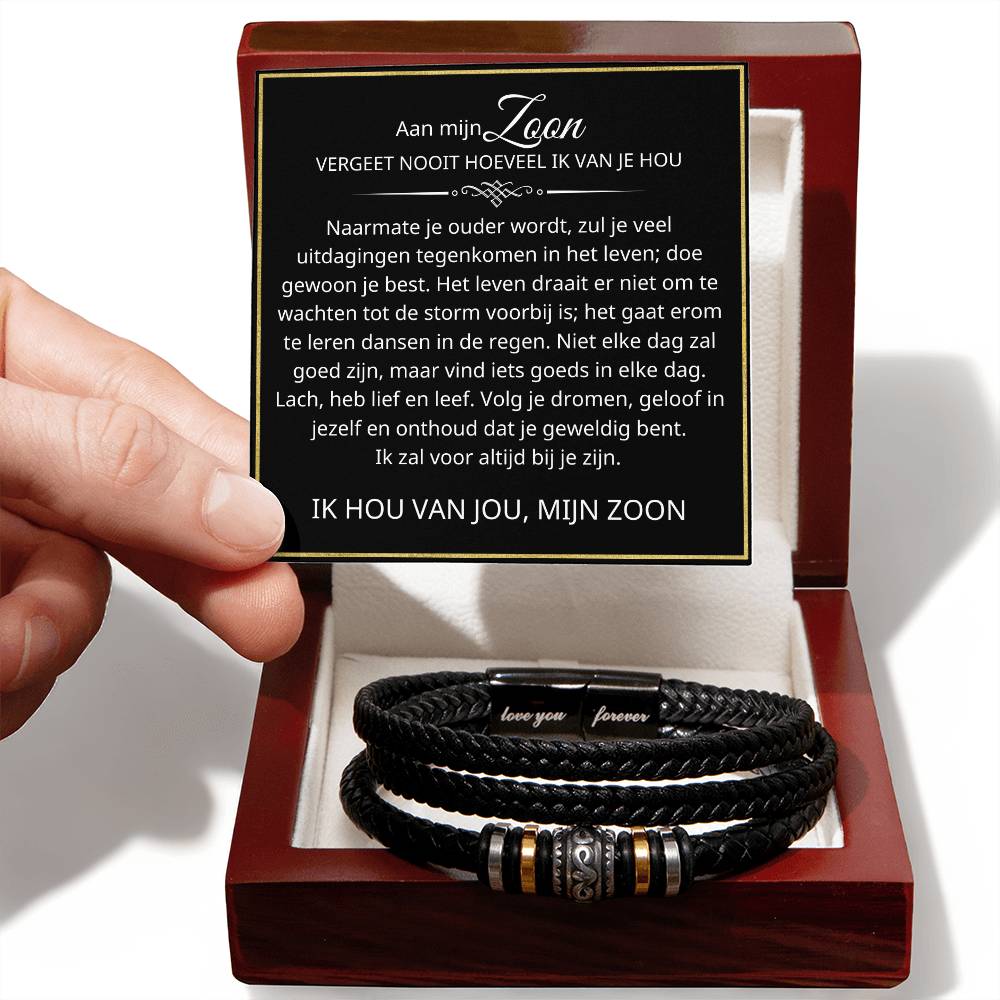 Aan mijn zoon - Volg je dromen - Leren Armband - CustomLove.nl