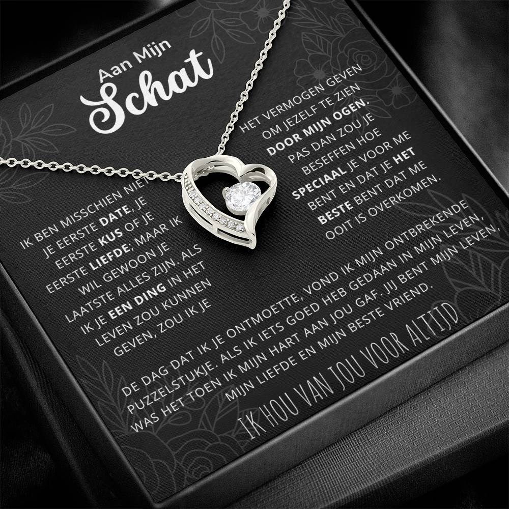 Aan Mijn Schat - Jij bent mijn liefde, mijn leven, mijn beste vriend - Hart Ketting - CustomLove.nl