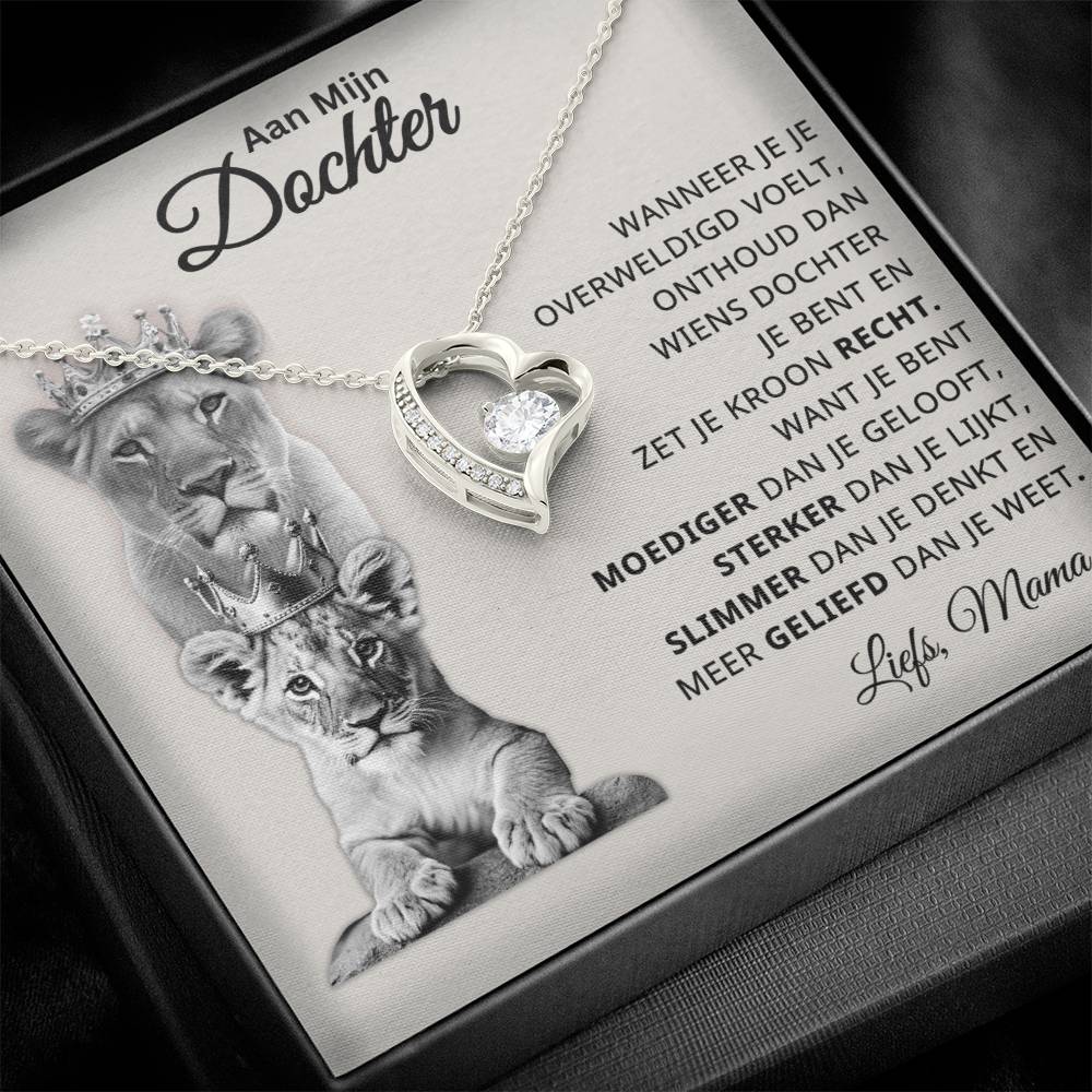 Aan Mijn Dochter - Je bent moediger, sterker, slimmer en geliefd - Hart ketting - CustomLove.nl