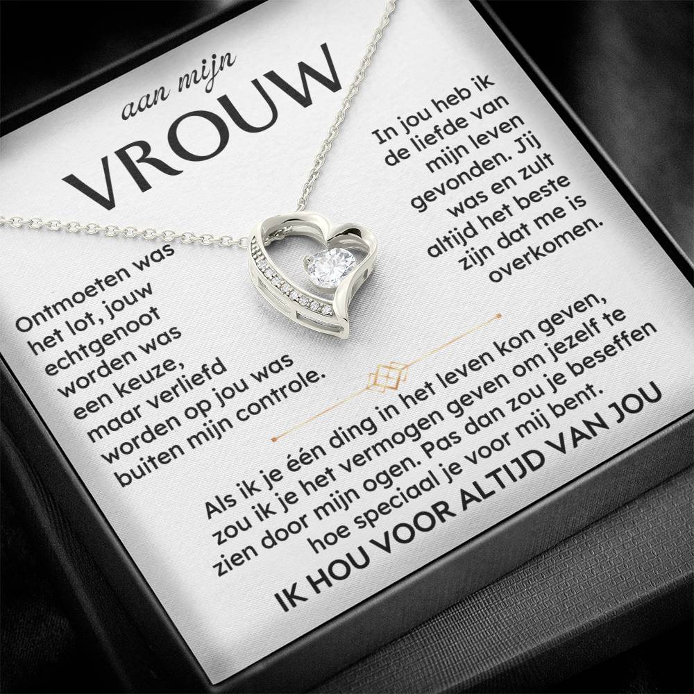 Aan Mijn Vrouw - Ik hou altijd en voor altijd van jou - Hart ketting - CustomLove.nl