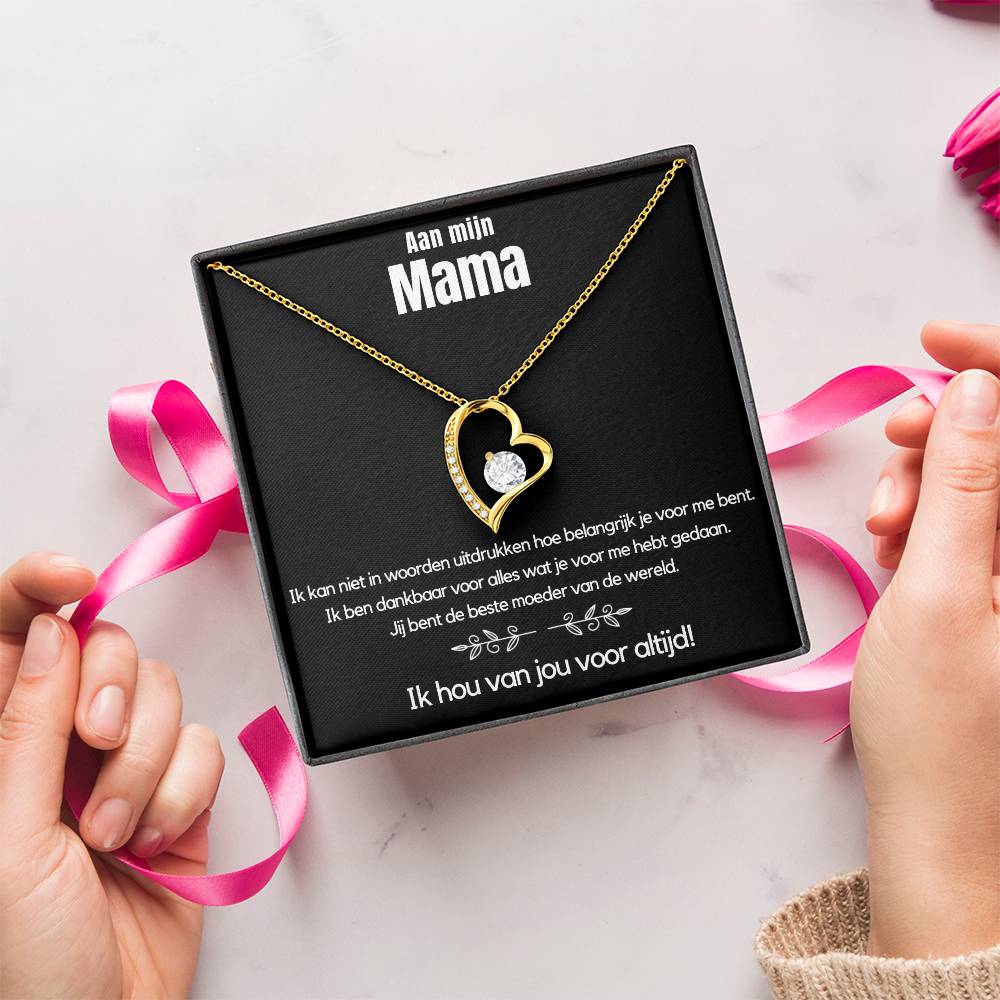Aan Mijn Mama - Ik hou van jou voor altijd - Hart ketting - CustomLove.nl