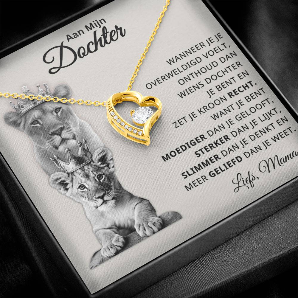 Aan Mijn Dochter - Je bent moediger, sterker, slimmer en geliefd - Hart ketting - CustomLove.nl