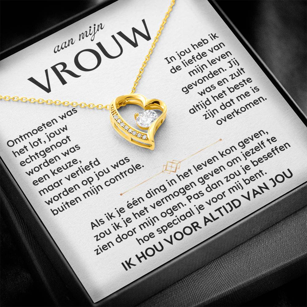 Aan Mijn Vrouw - Ik hou altijd en voor altijd van jou - Hart ketting - CustomLove.nl