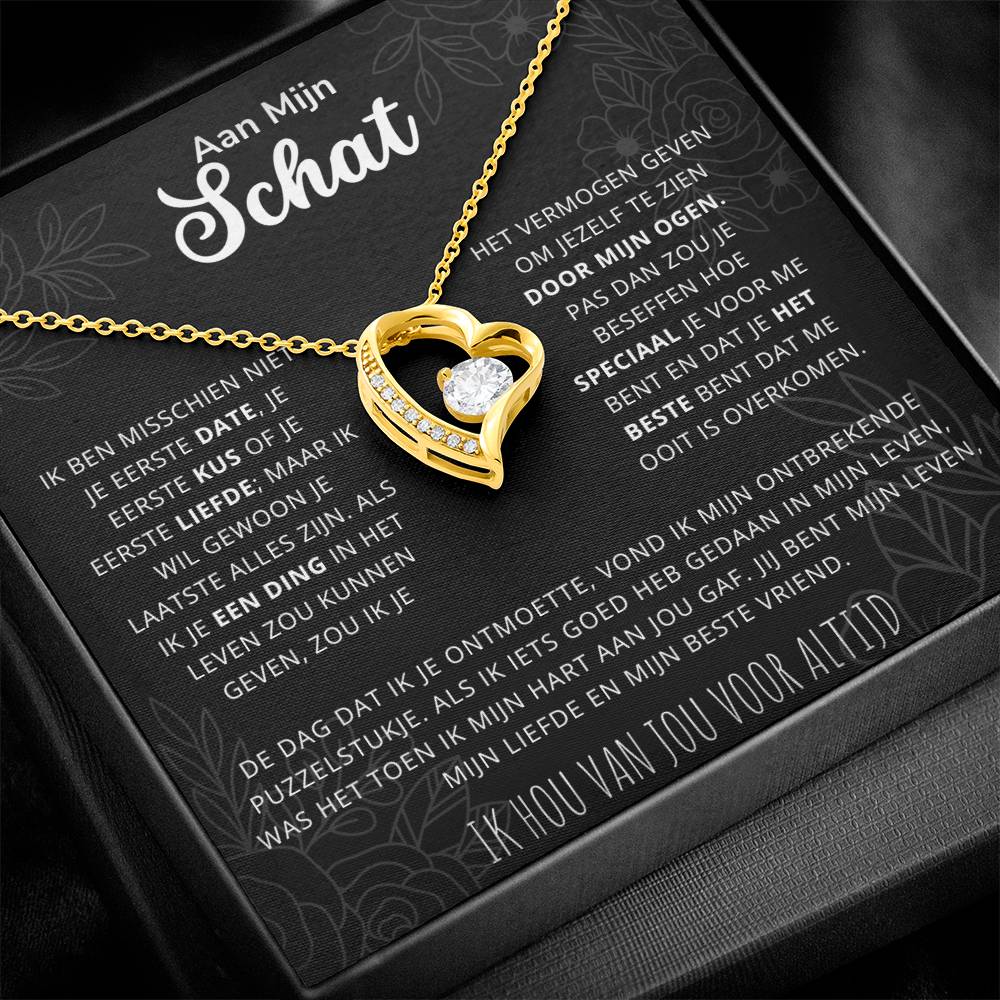 Aan Mijn Schat - Jij bent mijn liefde, mijn leven, mijn beste vriend - Hart Ketting - CustomLove.nl