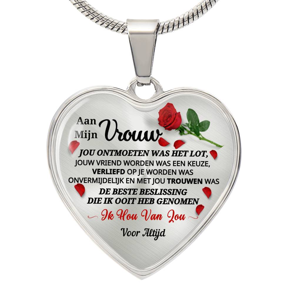 Hart ketting - Ik hou voor altijd en eeuwig van jou - Aan Mijn Vrouw