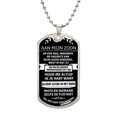 Aan mijn zoon - Mijn Mooiste Hoofdstuk - Luxe Dog Tag Ketting