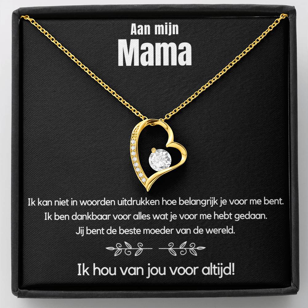 Aan Mijn Mama - Ik hou van jou voor altijd - Hart ketting - CustomLove.nl