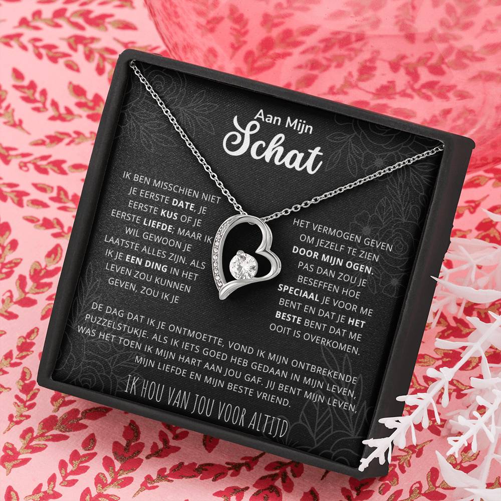 Aan Mijn Schat - Jij bent mijn liefde, mijn leven, mijn beste vriend - Hart Ketting - CustomLove.nl